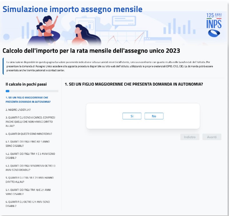 simulatore assegno unico inps